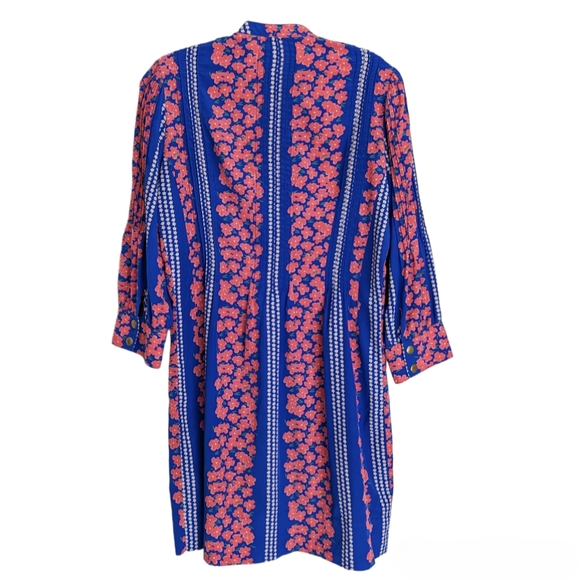 Mädchen Anthropologie Blue & Pink Floral Print Shift Dress Sz 6 - Picture 3 of 9